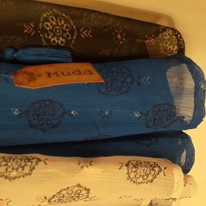 3 Brand new MUDD sheer peasant tops ( 3 tops, med. )